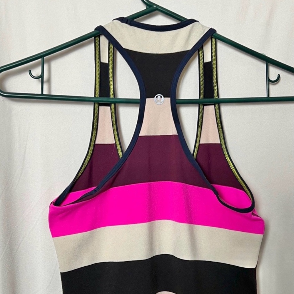 Lululemon Cool Racerback Pow Stripe Raspberry Glo Light / Inkwell Size XS - Picture 7 of 7